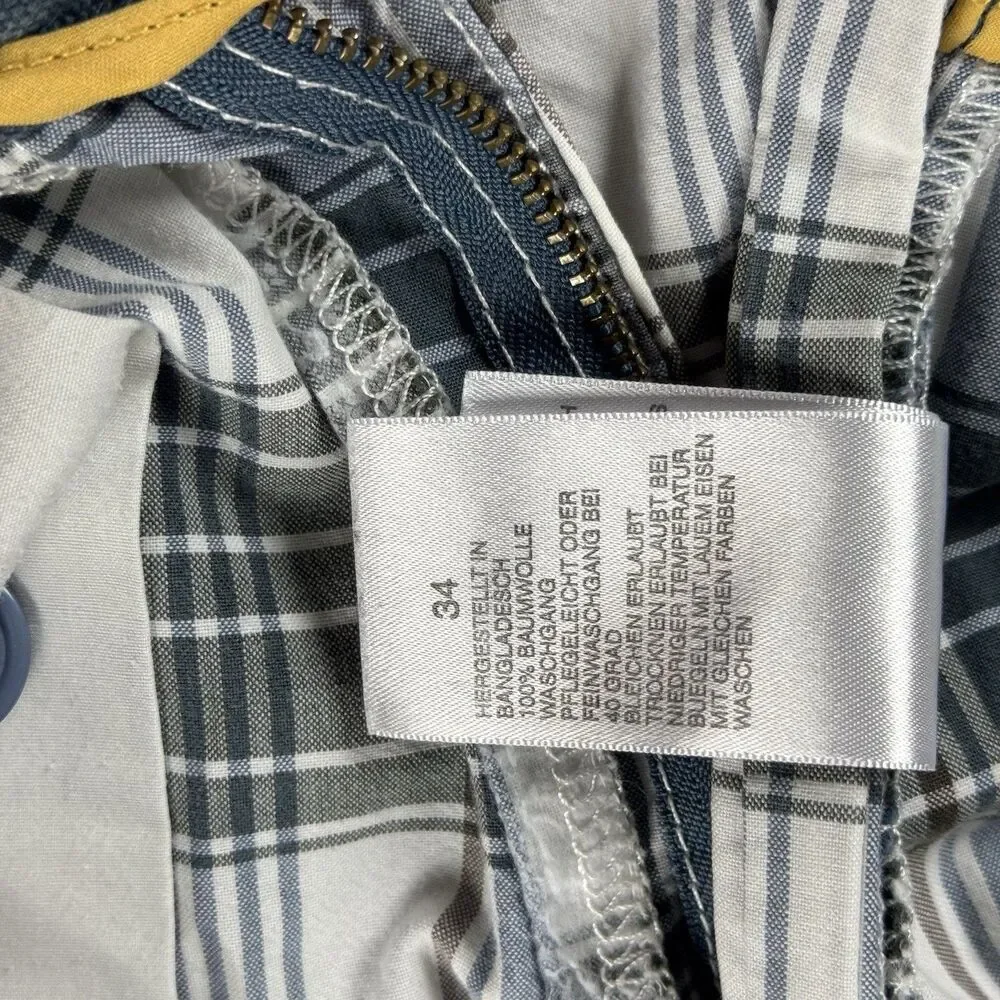 Nautica Men's Shorts Size 34 Casual Flat Front Plaid White Blue Y2K Skater Surf